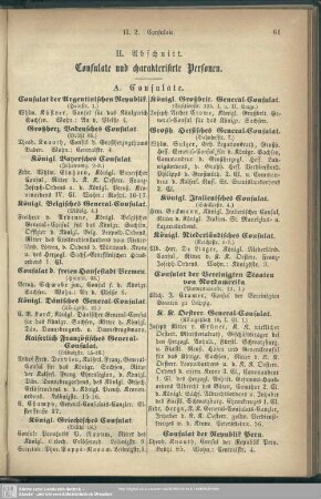 II.Abschnitt. Consulate und charakterisierte Personen