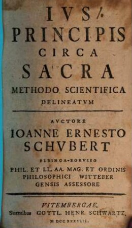 Ivs principis circa sacra : methodo scientifica delineatum