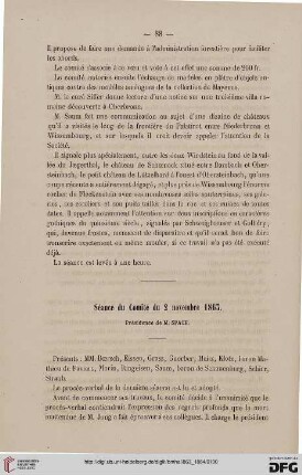 Séance du Comité du 2 novembre 1863