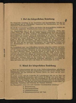 I.Ziel der körperlichen Erziehung