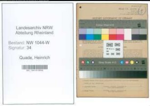 Entnazifizierung Heinrich Quade , geb. 17.03.1906 (Gemeindevertreter)