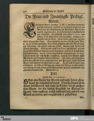 Die Neun und Zwantzigste Predigt.