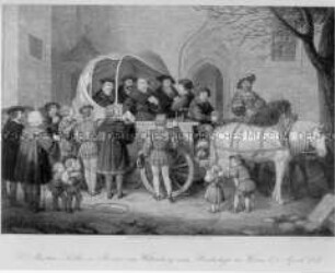 Luther's Abreise von Wittenberg zum Reichstage in Worms am 2. April 1521 (Folge von Schwerdgeburth)