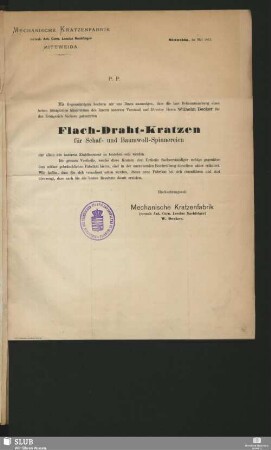 Flach-Draht-Kratzen für Schaf- und Baumwoll-Spinnereien