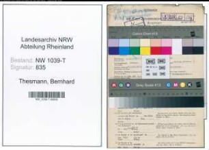 Entnazifizierung Bernhard Thesmann , geb. 09.10.1894 (Lehrer)