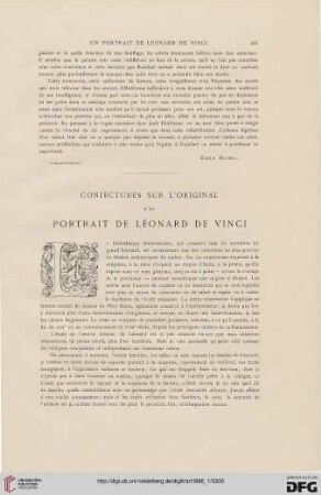12: Conjectures sur l'original d'un portrait de Léonard de Vinci