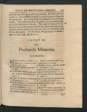 Caput III. De Probanda Memoria.