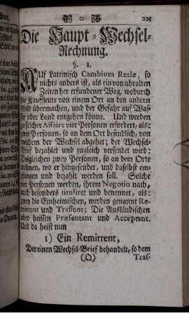 Die Haupt-Wechsel-Rechnung.