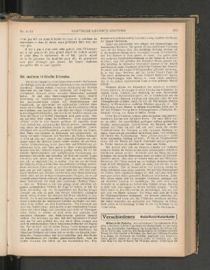 Die moderne türkische Literatur.