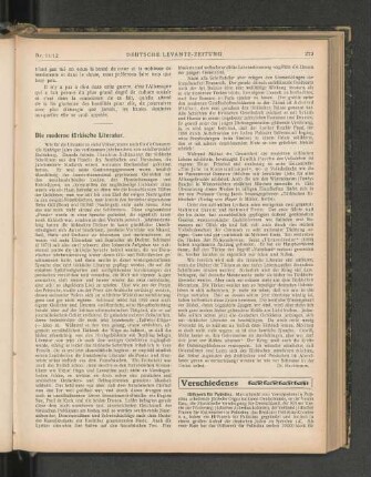 Die moderne türkische Literatur.