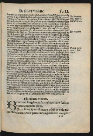 De sancta trinitate.