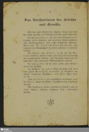 Das Konservieren der Früchte und Gemüse