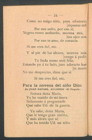 [Versos para celebración de la novena del Niño Dios]
