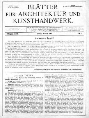 Nr. 1, Januar 1910
