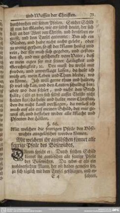 §. 66. Mit welchen die feurigen Pfeile des Bösewichts ausgelöschet werden können