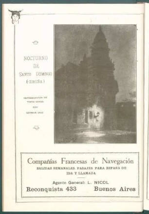"Nocturno de Santo Domingo (Coruña)" : Reproducción de tinta grasa