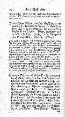 Sonntags- Passions- und Fasten-Predigten. Neue Aufl. T.1.2.