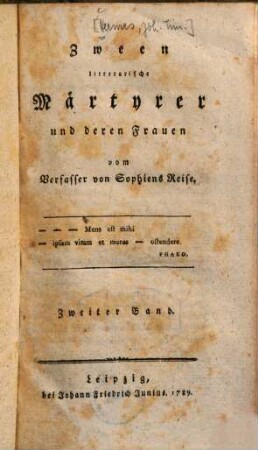 Zween litterarische Märtyrer und deren Frauen, 2