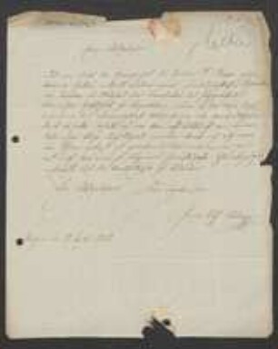 Brief von Franz Wilhelm Sieber an Christian Heinrich Oppermann