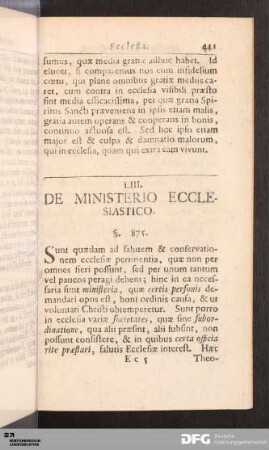 LIII. De Ministerio Ecclesiastico.
