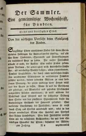Sechs und dreisigstes Stück.
