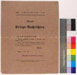 Kriegsdepesche des Norddeutschen Bundes über die Schlacht von Sedan am 1. September 1870