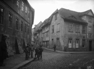 Blick in die Kanzleigasse nach Westen. Rechte Bildseite - Bäckereigebäude