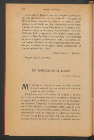 Un episodio en el Llano