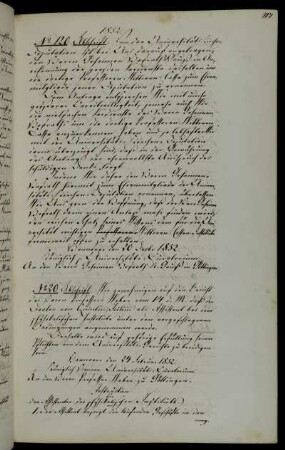 Abschriftliche Mitteilung der Anstellung Doktors Quintus-Icilius als Assistent am Physikalischen Institut; samt Abschrift der Dienstanweisungen.