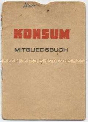 Mitgliedsbuch der Konsum-Genossenschaft der DDR