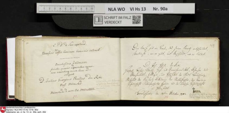 Stammbuch des Ernst Philipp Ludwig Zellmann (1763-1795) aus
                           Braunschweig