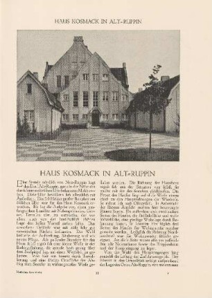 Haus Kosmack in Alt-Ruppin