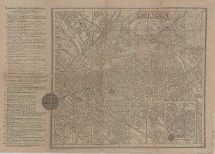 Stadtplan von Dresden, 1:22 000, Schwarzdruck, um 1937 : Dresden. - [Ca. 1:22 000]. - [Dresden] : [Dresdner Neueste Nachrichten] , [um 1937]. - 1 Kt. : Schwarzdr. ; 34 x 31 cm