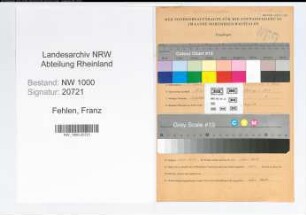 Entnazifizierung Franz Fehlen, geb. 19.06.1901 (Magazinverwalter)