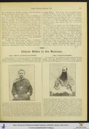 Elsässer Helden in den Missionen.