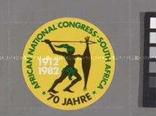 Aufkleber aus der Bundesrepublik zum 70. Jahrestag des Afrikanischen National Kongresses (ANC)