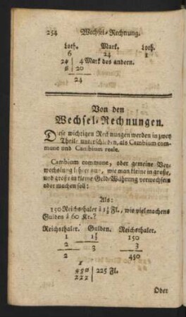 Von den Wechsel-Rechnungen.