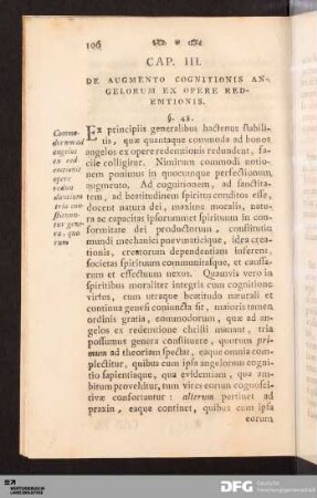Cap. III. De Augmento Cognitionis Angelorum Ex Opere Redemtionis.