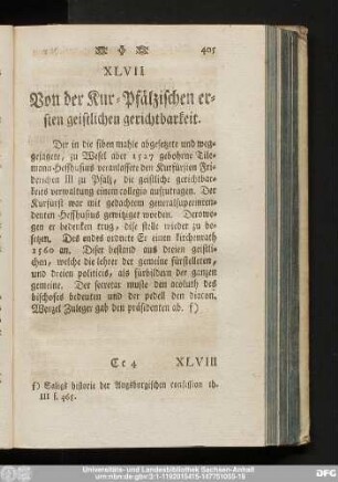 XLVII Von der Kur-Pfälzischen ersten geistlichen gerichtbarkeit.