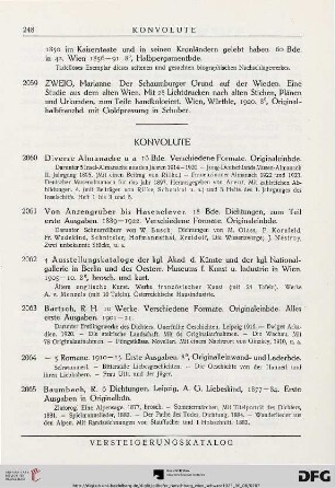 Konvolute (Nr. 2060-2085)