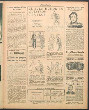 El buen humor en nuestros teatros [Caricaturas] : (Apuntes sobre los últimos estrenos por nuestro dibujante Ginzo)