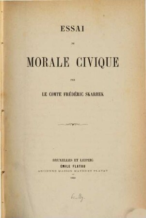 Essai de morale civique