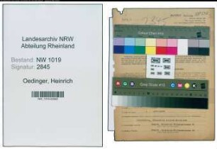 Entnazifizierung Heinrich Oedinger , geb. 23.04.1900 (Arbeiter)