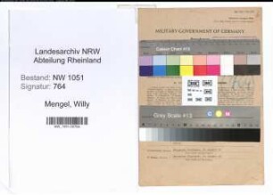 Entnazifizierung Willy Mengel , geb. 27.01.1905 (Buchhalter)