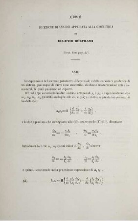 Ricerche di analisi applicata alla geometria (Cont. Vedi pag. 91).