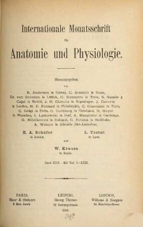 Internationale Monatsschrift für Anatomie und Physiologie. 13. 1896