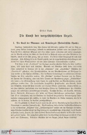 Die Kunstr der vorgeschichtlichen Urzeit