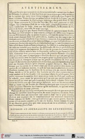 Réponse au journaliste de Luxembourg