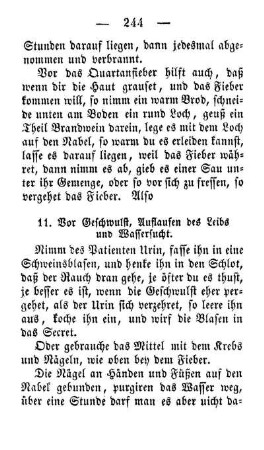 11. Vor Geschwulst, Auflaufen des Leibs und Wassersucht