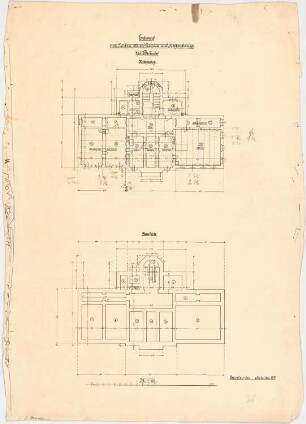 Kranken- und Siechenhaus, Brüssow Vorentwurf: Grundriss Keller, Bankett 1:100